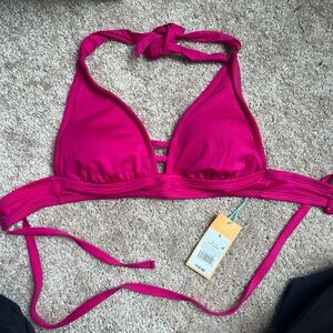 NWT! Hot Pink Halter Bikini Top - target size small
